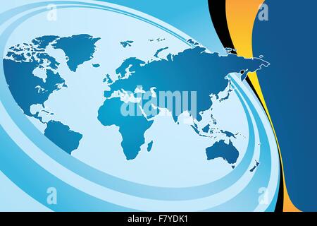 Abstract vector background with map Stock Vector