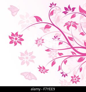 vector floral background with pink flowers Stock Vector Image & Art - Alamy