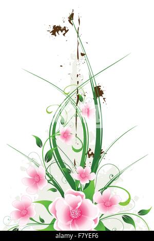flowers leaves foliage decoration background vector illustration Stock ...