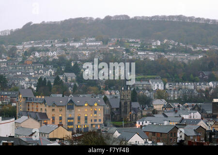 General view of Pontypridd town centre in South Wales Stock Photo - Alamy