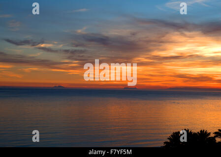 Spectacular Sunset over Marbella on the Costa Del Sol Andalucia Spain Stock Photo