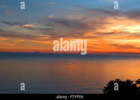 Spectacular Sunset over Marbella on the Costa Del Sol Andalucia Spain Stock Photo