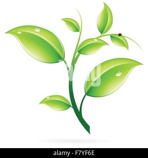 green leaf and sprout vector logo concept illustration.Agriculture logo ...