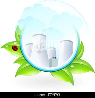Nuclear Power Plant Icon Stock Vector