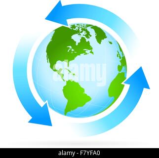 world planet earth with arrow icon vector illustration design Stock ...