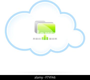 Shared Cloud Folder Icon Stock Vector