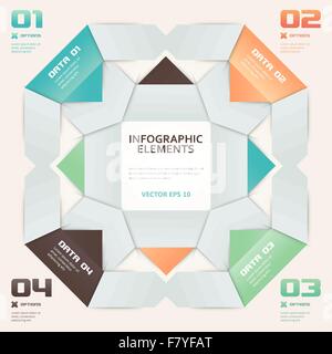Modern Origami Style Number Options Infographic Illustration Stock Vector