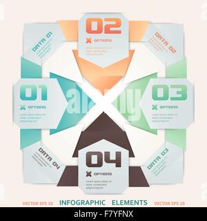 Modern Origami Style Infographic Illustration Stock Vector