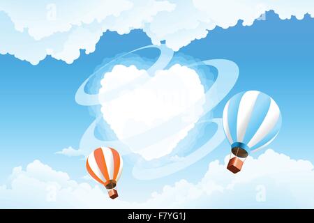 Heart in the sky Stock Vector