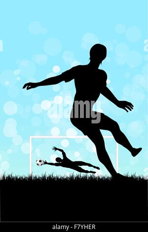 Soccer Background with two Players Stock Vector