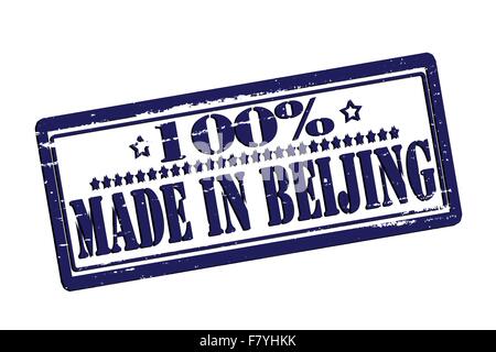 One hundred percent made in Baijing Stock Vector