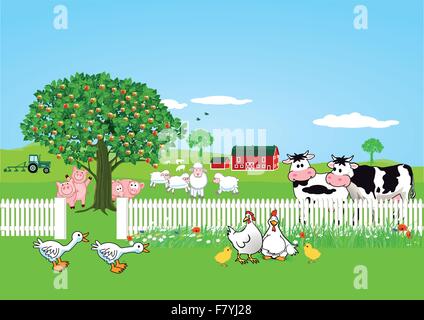 Animals on farm Stock Vector