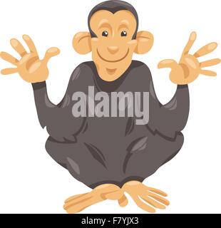chimpanzee ape cartoon illustration Stock Vector