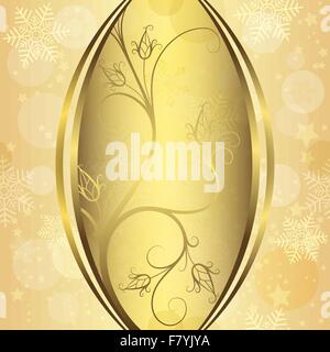 Christmas golden frame Stock Vector