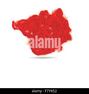Abstract bright red banner. Speech bubble from sheep wool. Vector illustration for web background, flyer. Stock Vector