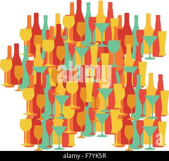 Map of france , provence wine and other drinks design. Stock Vector