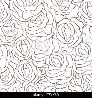 Great seamless pattern with flowers Stock Vector