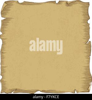 Aged scroll paper illustration, vector, isolated on white, separ Stock Vector