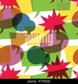 Colorful retro speech bubbles seamless. Vector Stock Vector