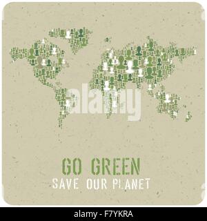 Go Green. Ecology Poster Concept. Vector. Stock Vector