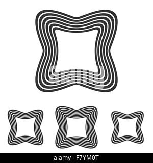 Line square logo design set Stock Vector