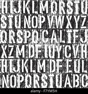 Letterpress seamless background. Black and white version. Stock Vector