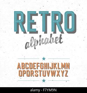 Old cinema styled alphabet. With textured background, vector, EP Stock Vector