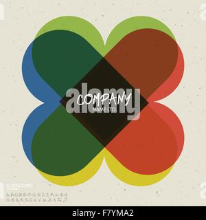 Social abstract logo vector design template. Clever flower conce Stock Vector