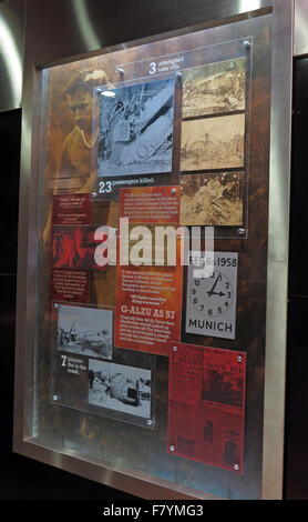 Memorial boards to remember the Munich air disaster,at Old Trafford,MUFC,Manchester United Football Club,England,UK Stock Photo