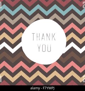 Thank you card. Zigzag pattern seamless texture with label. Vect Stock Vector