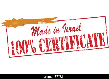 Made in Israel one hundred percent certificate Stock Vector