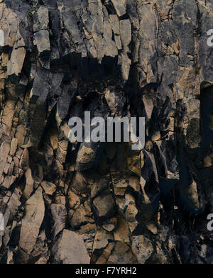 black mountain rock panorama background - stone texture Stock Photo