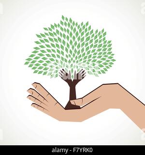 save tree concept  stock vector Stock Vector