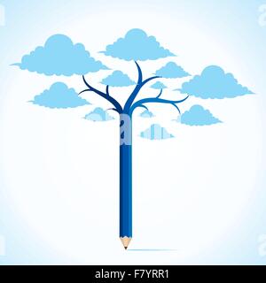 blue cloud tree stock vector Stock Vector