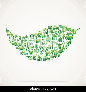 green eco icon design leaf Stock Vector