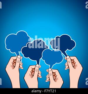 message bubble in hand Stock Vector