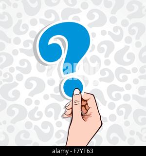 question mark in hand Stock Vector