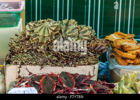 dried seafood on sale in a thai street market in Bangkok, Thailand Stock Photo