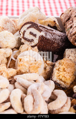 a heap of different homemade christmas pastry and cookies Stock Photo