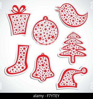 christmas sticker Stock Vector