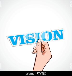 vision word on hand Stock Vector