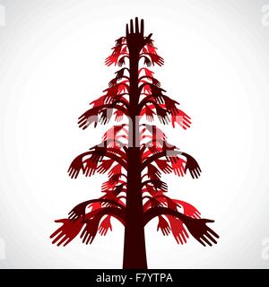 red and brown hand tree stock vector Stock Vector