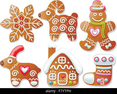 Set of gingerbread Stock Vector
