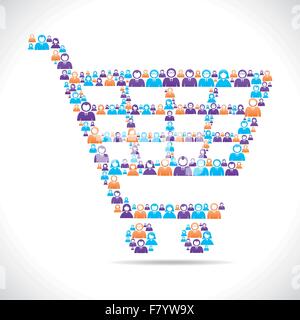 shopping car is design with group of people stock vector Stock Vector