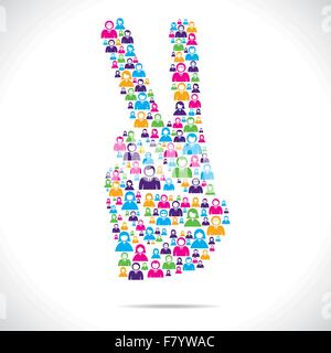 victory sign design group of people stock vector Stock Vector