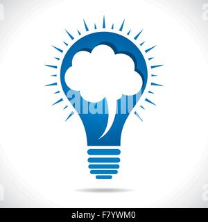 blue bulb with message bubble concept Stock Vector