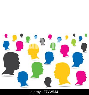 colorful people crowd background Stock Vector