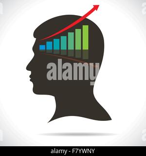 market graph in human head Stock Vector