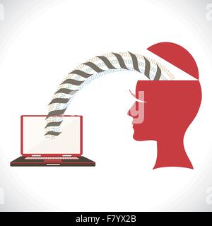 file transfer from head Stock Vector