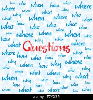 question and many other word background stock vector Stock Vector